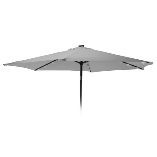 2.7M Tilting Patio Garden Sun Shade Parasol Umbrella With Solar Lights & Crank - Picture 7 of 7