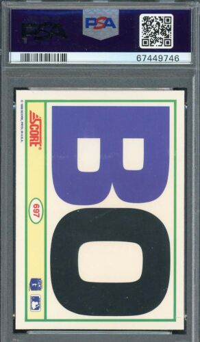 Bo Jackson 1990 Score Bat on Shoulders Baseball Card #697 Graded PSA 10 - Picture 2 of 2