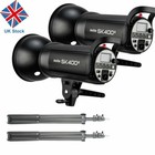 UK 400w 2x Godox SK400II 400W 2.4G X Studio Flash Stroboskop Light Head f Ślub