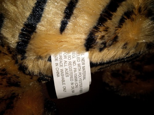 Tiger Plush Stuffed Animal 18 inches long Inter-American Embroidery Heart - Bild 9 von 13