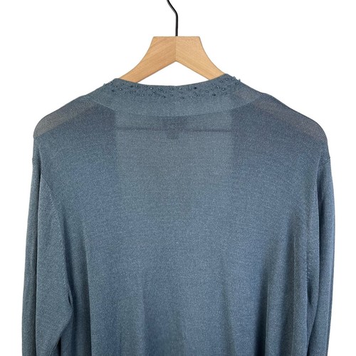 Eileen Fisher Cardigan Womens XL Sheer Beaded Embroidered Lightweight Soft - Picture 4 of 8