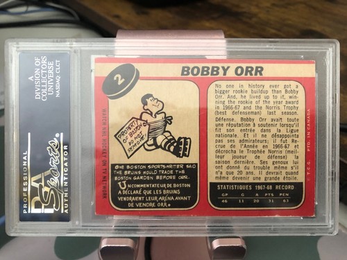 Bobby Orr NHL Boston Bruins 1968 O Pee Chee PSA 4 en muy buena condición-ex Trade Garden antes de Orr - Imagen 2 de 2