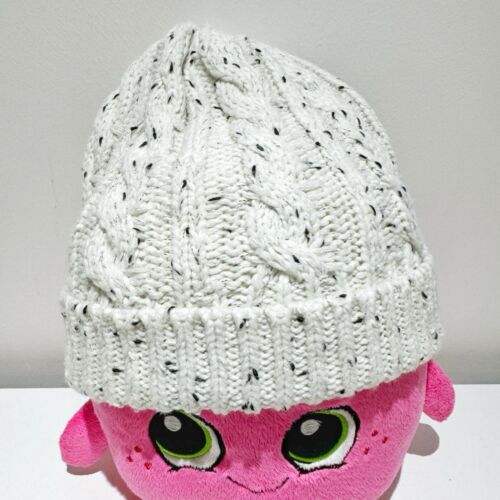Sinsay Hat Beanie Warm Winter Knit White Speckled Cozy Beanie - Picture 3 of 5