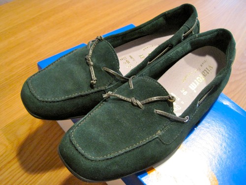 VITAFORM dunkelgrüne Wildleder Mokassins Slipper Gr. 38 (H) - Bild 2 von 6