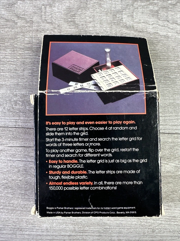 Vintage Pocket Boggle Parker Brothers 1980 Travel Game Compact Word Game - Image 2 of 4