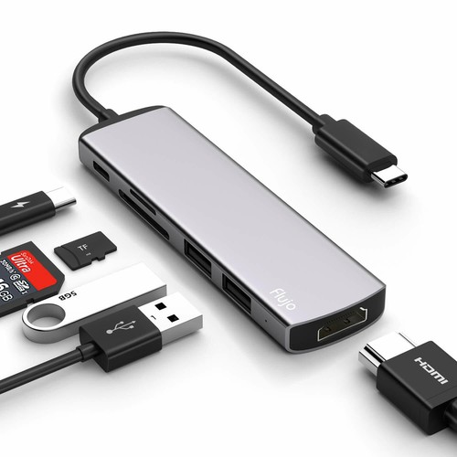 MAKETECH USB C Hub, 6 in 1 Type C Hub Adapter - 60W Power Delivery, USB C to HDM