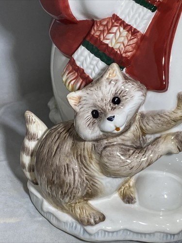 Fitz And Floyd Woodland Snowman Ceramic Cookie Jar 2003  Roomy Awesome! Retired - Picture 4 of 20