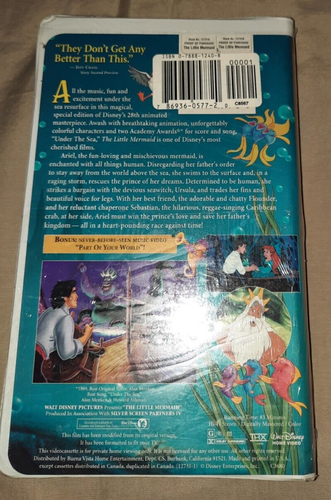 Disney The Little Mermaid Masterpiece Collection White Clamshell VHS New Sealed - Picture 3 of 3
