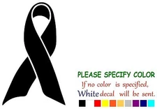 Breast Cancer Awareness Ribbon #2 Adhesive Vinyl Decal Sticker Car Truck 7"