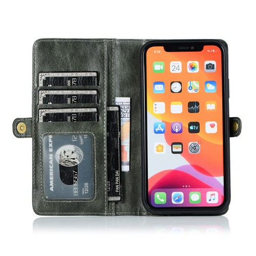 For iPhone 16e/15/14/13/12/11 XR SE Removable Wallet Case Multi Card Flip Cover - Picture 28 of 43