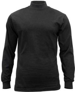 Black-Mock-Turtleneck-Sweater-High-Collar-Neck-Uniform-Top-Long-Sleeve-Warm