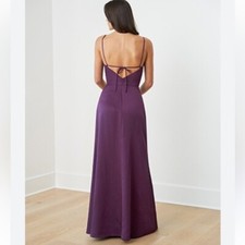 MORILEE Chic chiffons eggplant bridesmaid flowy maxi dress womens size 2