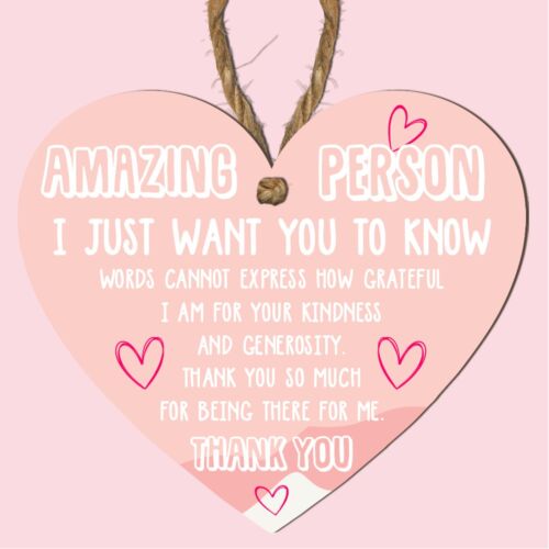 Best Friend Gift Heart Thank you Hanging Sign Friendship Gifts Plaque - Picture 14 of 15