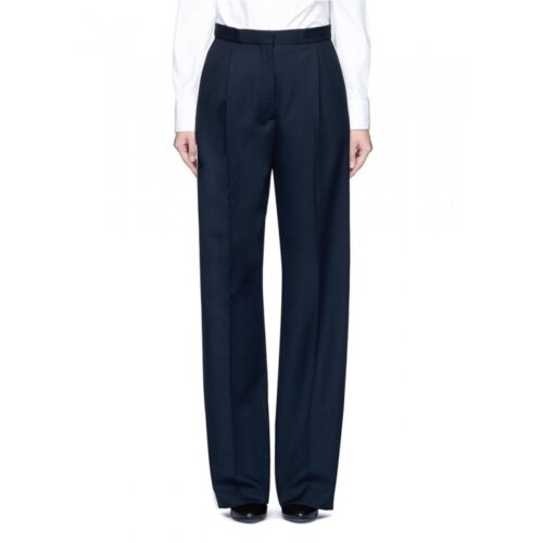 $1750 Designer DRIES VAN NOTEN Women's Paradi' Ribbon Trim Wool Gabardine Pants - Picture 3 of 6