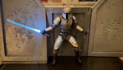 1:12 scale Black series Action Figure rechargeable LED Mandalorian Dark Saber