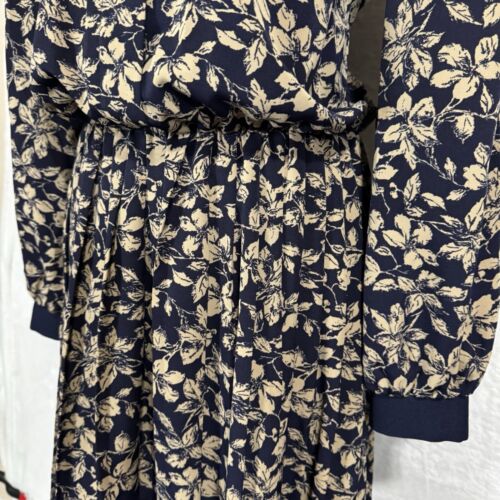 Abito camicia midi plissettato vintage taglia 14 cottage prateria grunge campagna francese - Foto 14 di 19