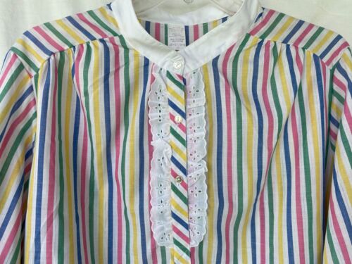 Vintage 80er..BETT/POL..BUNT..VERTIKALE STREIFEN..BLUSE..SPITZE..NEUER ALTER BESTAND..2X 3X - Bild 2 von 6