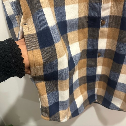 Women’s Plaid Soft brushed Utility Shacket Size M Tall - Bild 8 von 14