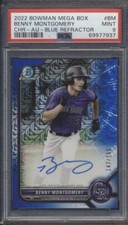 2022 Bowman Mega Box Benny Montgomery Chrome AutoBlue Refractor /150 PSA 9 e10