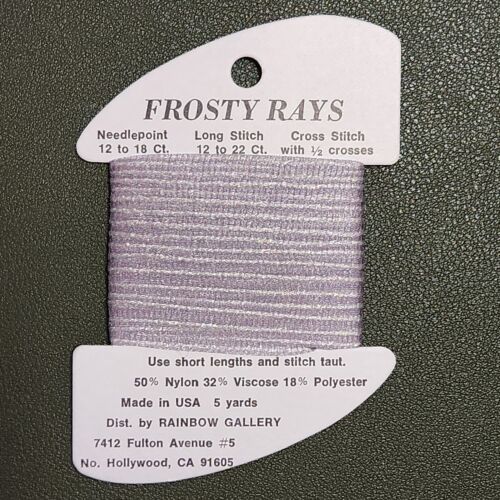 Frosty Rays Metallic Ribbon By Rainbow Gallery Needlepoint Long Stitch 5 Yards - Picture 14 of 25