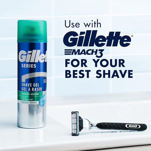 Gillette Series 3X Sensitive Shave Gel, Hydrates, Protects and Soothes, 7 Oz X6 - Picture 7 of 8