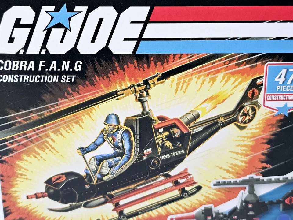 G.I. Joe Cobra F.A.N.G. 47 Pc Construction Set Helicopter Hasbro New Military - Image 3 of 4