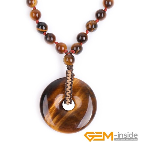 Natural Assorted Gemstones Donut Charms Pendant Necklace Jewelry Handmade 18-16" - Foto 67 di 175