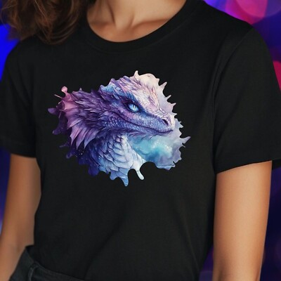 T-Shirt Frauen Pastell Gothic Drache Motiv Baumwolle Größe S bis 3XL