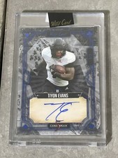 Tiyon Evans 2023 Wild Card 5 Card Draw Blue Foil Acidwash Auto 1/1 #5CDCL-92