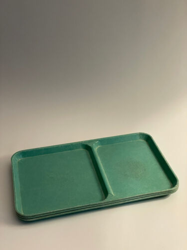 RARE Vintage MCM Blue Cambro Tray, Split 2-Section - Lot of 3