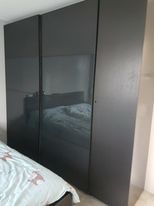 Ikea Pax Kleiderschrank 250 X 236 X 60 Schwarzbraun Schiebetur Beleuchtung Ebay