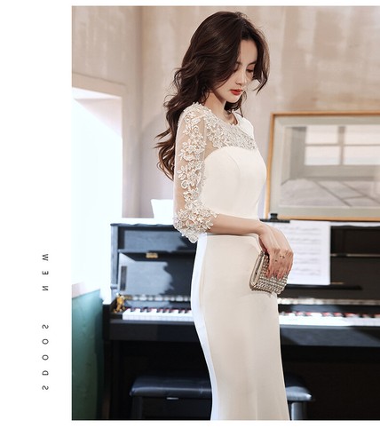 Fischschwanz Abendkleid Damen Bankett Temperament Luxus Promi Lange Kleider - Bild 12 von 19