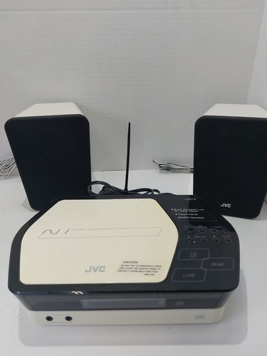 JVC CA-UXN1W Compact AM/FM Stereo CD AUX Clock Radio w/ Speakers - Picture 2 of 13