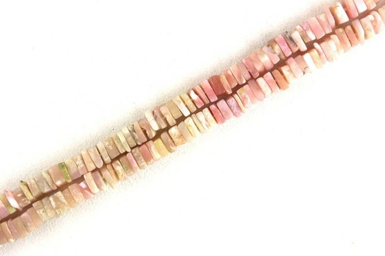 Cuentas Heishi de ópalo peruano rosa natural de 16" de buena calidad 4-5 mm de piedras preciosas Foto 2 de 4