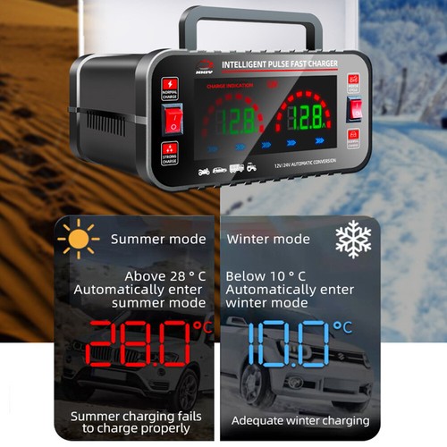 12V/24V Car Battery Charger 150W Smart Pulse Repair Fast Charging Device 10A/5A - Zdjęcie 6 z 15