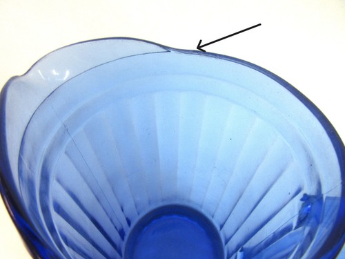 Hazel Atlas "Aurora" Cobalt Blue 4 1/2" Creamer, Ribbed Depression Glass - Picture 5 of 5