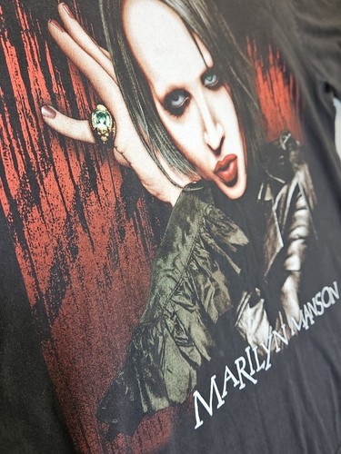 Vintage Y2K Marillyn Manson Rock Band Tshirt Sz L Black Red Rock Of Tshirts Tag - Picture 9 of 24