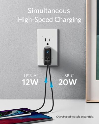 Anker 2-in-1 32W Wall Charger 20W USB-C PD Charging Power Adapter for iPhone 14 - Picture 3 of 7