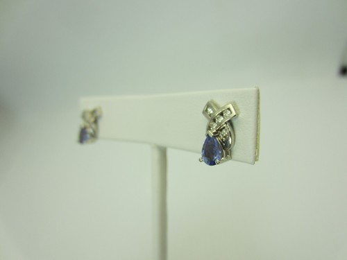 Pendientes De Tanzanita Y Diamante En Oro Blanco De 14k 0.72 Ct 0.97 Ct Tw - Imagen 4 de 13