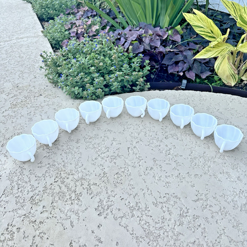 Vintage MCM Hazel-Atlas Alpine White Milk Glass Swirl Punch Bowl Replacement Cup - Picture 20 of 21