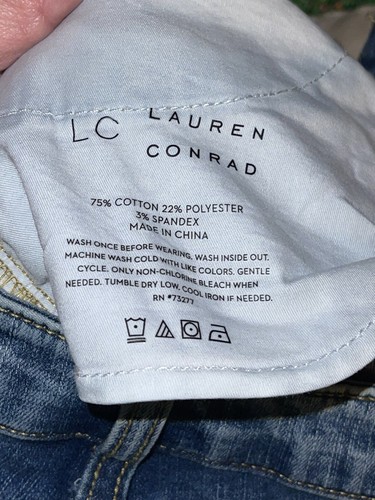 LC Lauren Conrad High Rise Skinny Ankle Jeans Damengröße 12 roher Saum 30 x 26 - Bild 7 von 7