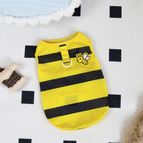 Breathable Pet Apparel Bee Pattern Puppy Clothing Dog T-Shirt Daily Wear - Picture 4 of 14