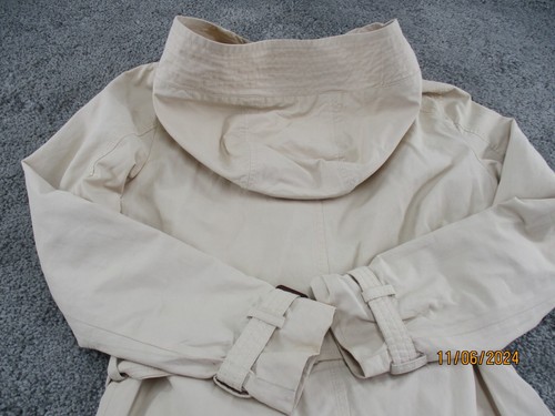 Esprit Jacket/Coat/Mac 10 Long Sleeve Belted Zip Up Beige Lined Hooded - Picture 21 of 23