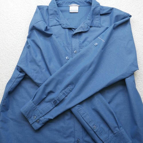 Columbia Shirt Mens XL Omni-Wick Button Down Long Sleeve Blue Outdoor - Picture 7 of 12