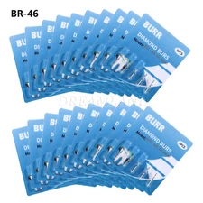 50pcs Dental Diamond Bur ball Round Drill for High Speed Handpiece FG1.6mm BR-46