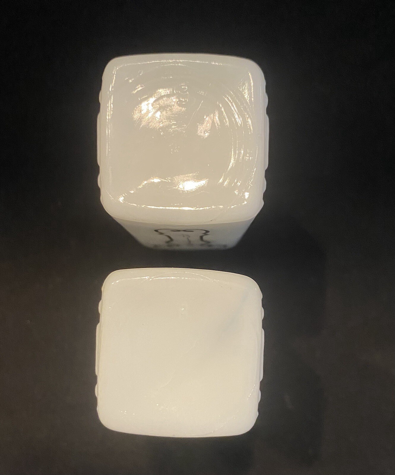 Vintage Griffiths Milk Glass Hoosier Spice Jars Curry Powder and Allspice w/Lids