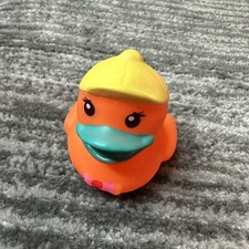 Rubber Duck Orange W/ Cap Decor Cute Car Home Office Cute Ornament Ducky Squeak