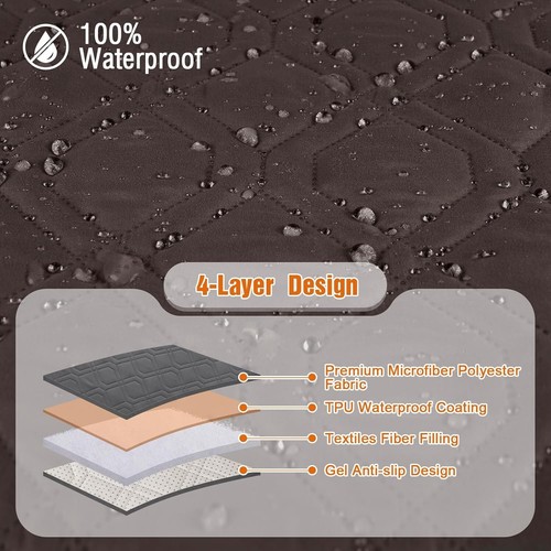 Elegant Waterproof Recliner Chair Cover - Anti-Slip Design for Pets, Chocolate - Picture 7 of 8
