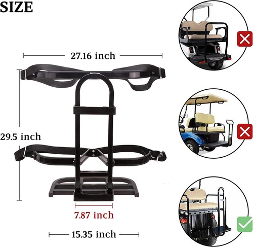 Golf Cart Rear Seat Bag Holder Universal Attachment Set For Yamaha Club Car EZGO - Picture 5 of 8