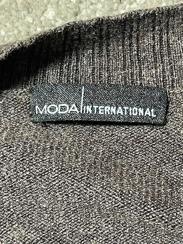 Moda International Cardigan Sweater Womens S Silk Cashmere V Neck Brown - Picture 6 of 8
